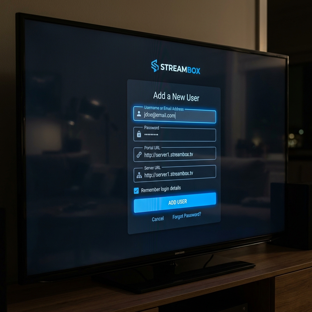 IPTV Smarters Xtream Codes Inlogscherm